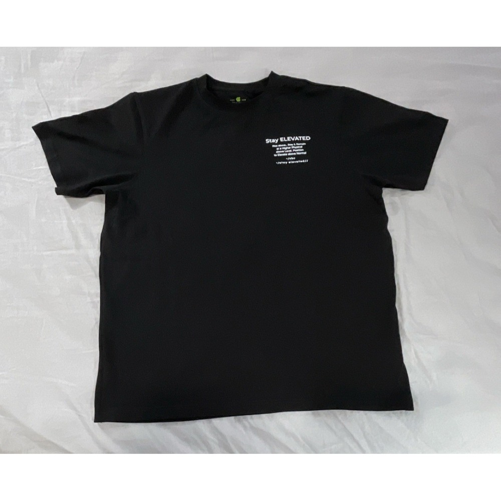 ESBIE Men's Black Cotton Graphic Print T-Shirt Stay Elevated Theme Size S